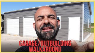 OutbuildingGarage Tour barnhome barndominium barndo metalbuildings [upl. by Holcman]