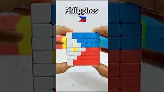 Japan Brazil Canada amp Philippines flag on Rubiks Cube rubikscube shorts [upl. by Oguh]