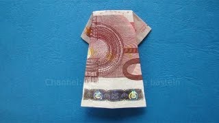 Geldschein Falten Kleid  Einfache Origami Kleidung falten mit Geld zum Geldgeschenke basteln [upl. by Egwin]