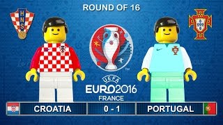 Euro 2016  Croatia vs Portugal 01 Lego Football Goals and Highlights  Croácia  Portugal [upl. by Avonasac]