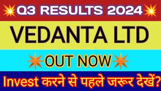 Vedanta Q3 Results 2024 🔴 Vedanta Results Today 🔴 Vedanta Share Analysis 🔴 VEDL Share News Today [upl. by Daley997]