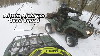 ATV spinning off a snowy trail in Michigan [upl. by Lesli756]