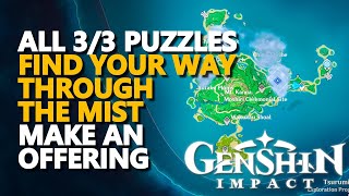 Find Your Way through the mist and make an offering at the perches Genshin Impact All 33 Puzzles [upl. by Nnyledam962]