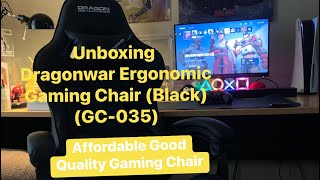 Unboxing DragonWar Ergonomic Gaming Chair Black GC035 Affordable Good Quality Gaming Chair [upl. by Emad]