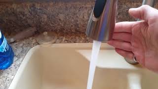 Moen Motionsense faucet with slow water with manual handle [upl. by Lichter512]