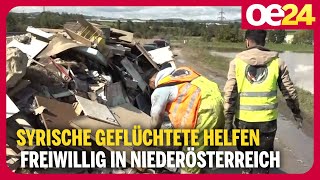 Hochwasser Syrische Geflüchtete helfen freiwillig in Niederösterreich [upl. by Eide]