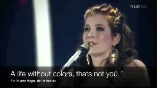 När Jag Blundar  Lyrics Translation in English Karaoke  Finnish Eurovision 2012 [upl. by Asa]