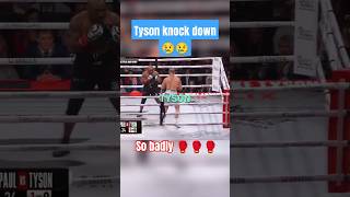 Tyson Knock down 😢😢 news athlete miketyson viralvideo boxer boxing jack Paul win🔥🔥💯 [upl. by Kai]