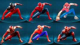 SpiderMan Ps4  All 38 Suits Showcase Including all 10 DLC Suits [upl. by Annatsirhc]