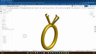 Onshape Revolve Basic Diamond Ring [upl. by Flori]