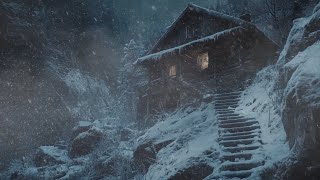 Satisfying Ambience For Sleep  Deep Sleep In The Hilltop Cabin With The Sound Of Snowstorm [upl. by Attennaj]