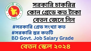 সরকারি চাকরিতে কোন গ্রেডে কত বেতন বিস্তারিত ।। Govt Job Salary In Bd 2024 ।। Find The Job BD [upl. by Refinaj]