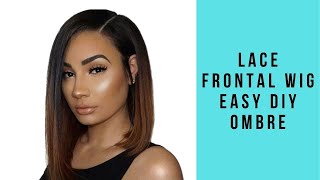 Lace Frontal Ombre Hair Lace Front Wig Easy Dye Your Wig Colorista Tutorial  GIVEAWAY LaceWig [upl. by Anairotciv]