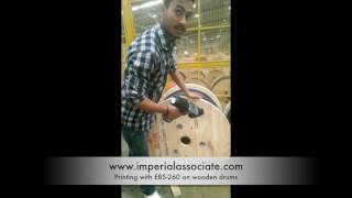 EBS 260 Printing on Wooden Wire Drums [upl. by Asilana]