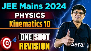 Kinematics 1D one shot  Physics All Concepts amp PYQs Covered  JEE Mains 2024 [upl. by Anaerb933]