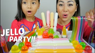 Jello Party Assorted Jellos amp Jelly Sticks Mukbang  NE Lets Eat [upl. by Gladis]