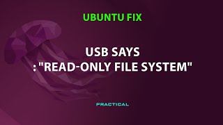 UBUNTU FIX USB quotReadonly file systemquot [upl. by Avram]