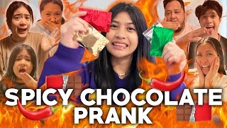 SPICY CHOCOLATE PRANK  successful prank on my fam hahaha   Chelseah Hilary [upl. by Ensoll902]