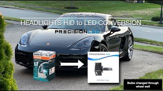 HID to LED Headlight Bulb Conversion PrecisionLED  Porsche 718 Cayman S [upl. by Fiedler]