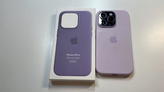 Official Apple iPhone 14 Pro Silicone Case Iris purple color Unboxing and Review [upl. by Ettenyl]