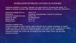 Hydrazine Hydrate Oxygen Scavenger [upl. by Ingram]