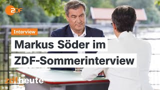 Söder warnt vor Verzicht auf Grenzkontrollen  ZDFSommerinterview 14072024 [upl. by Eastlake]