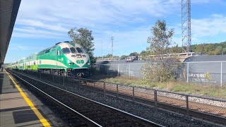 Empty GO train led by 634 passes through Aldershot heading east Nice thumbs up from the driver 👍 [upl. by Wilsey]