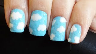 Uñas estilo nubes y gotas de lluvia [upl. by Odnarb966]