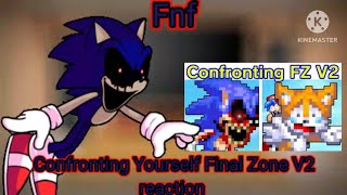 Fnf react to Confronting Yourself Final Zone V2 Mod Gacha reaction [upl. by Rorke]