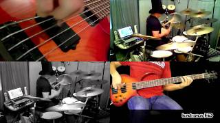 Jamiroquai  Seven Days In Sunny June bass amp drum cover  by kabas amp Luis Vera [upl. by Assyle]