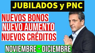 Nuevo bono y Aumentos y Créditos  Jubilados y PNC de Anses  2023 [upl. by Boyce726]