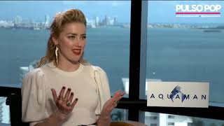 Aquaman  Amber Heard speaks perfect Spanish during movie interview [upl. by Courtnay761]