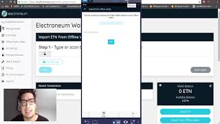 How to import electroneum offline wallet onto online wallet [upl. by Nnylylloh]