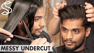 Beckham inspired Undercut  Messy back swept  Mens hair [upl. by Suilenrac620]