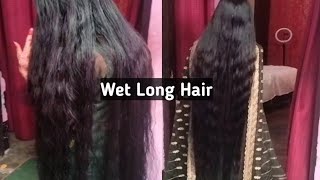 😯 Incredible knee length wet long hair [upl. by Eidnew716]