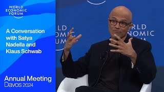 A Conversation with Satya Nadella and Klaus Schwab  Davos 2024  World Economic Forum [upl. by Eelasor883]