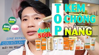 Review TOP 6 loại Kem Chống Nắng chất lượng giá Dưới 500k Đáng dùng nhất [upl. by Tessler]