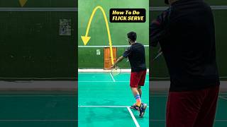 How to do Flick Serve in Badminton badmintonservice badmintonserve flickserve [upl. by Hgielah507]