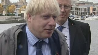 Boris Johnson calls hecklers lefty ters during visit to Bristol [upl. by Asirehc293]