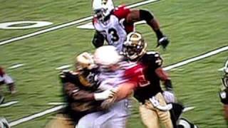 Kurt Warner Gets Hit against the Saints 2010 playoffs [upl. by Oremoh]