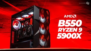 AMD Ryzen 9 5900X ASUS ROG STRIX B550 Build with Benchmarks [upl. by Eeslek]