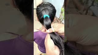 Simple Ponytail hairstyle for kids hairstyle ytshorts shorts trending [upl. by Ahsieyt857]