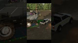 Gooseneck trailer crashes carrying old tractors roleplay  Farming Simulator 22 fs22 shorts [upl. by Japha]