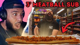 Hokvge Reacts To Beards Giant Meatball Sub Challenge [upl. by Ronnie]