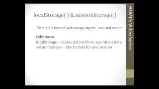 HTML5 Programming Course From Scratch  Chapter 24 – WebStorage Part1 [upl. by Ayanej]