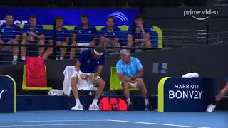 Stefanos Tsitsipas hit his dad Apostolos during ATP Cup [upl. by Stoller775]