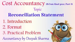 Reconciliation Statement  Introduction  Practical Problem  BComfinal year Part1 [upl. by Suruat]