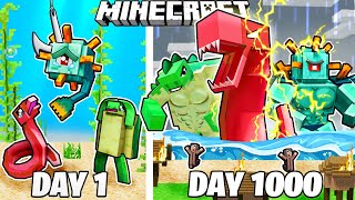 I Survived 1000 Days as SEA MONSTERS in HARDCORE Minecraft [upl. by Broeder492]