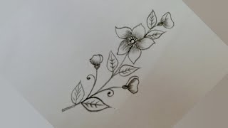 Flowers Drawingeasy Drawing Tutorialembroidery patterns UKarts786 [upl. by Maletta80]