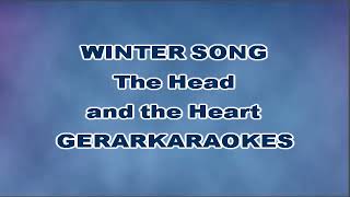 Winter Song  The Head and the Heart  Karaoke [upl. by Tybie]